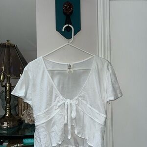 We The Free White Tie-Front Blouse